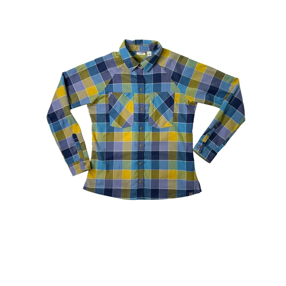 L.L. Bean Women's S Small Sorona Plaid Technical Flannel Hiking Shirt Gorpcore